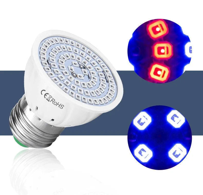 White LED plant growth lamp with 80 beads for indoor potted plant illumination