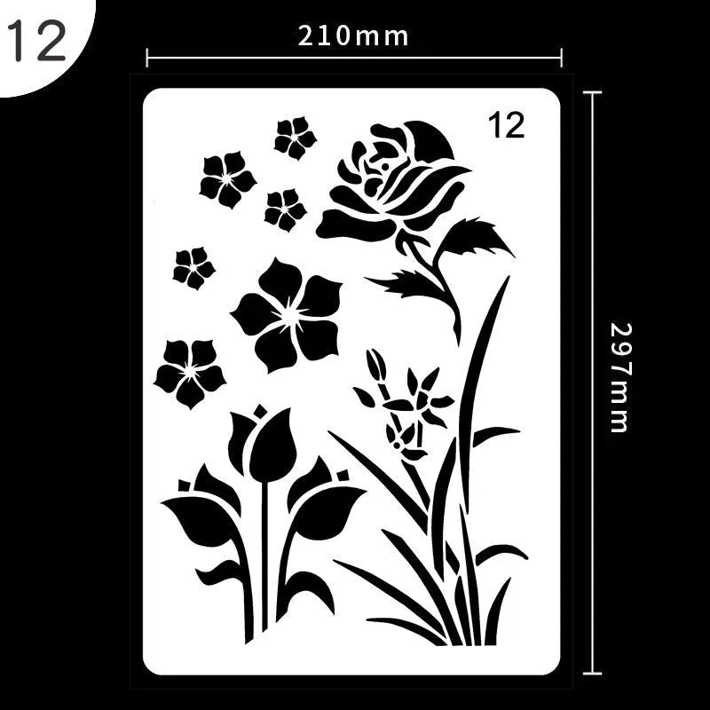 White plastic drawing stencil template for easy tracing and art projects.
