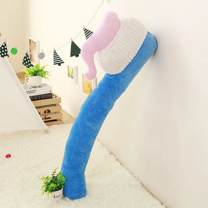 90cm cartoon toothbrush plush pillow toy in four colours for photo props and youth decor