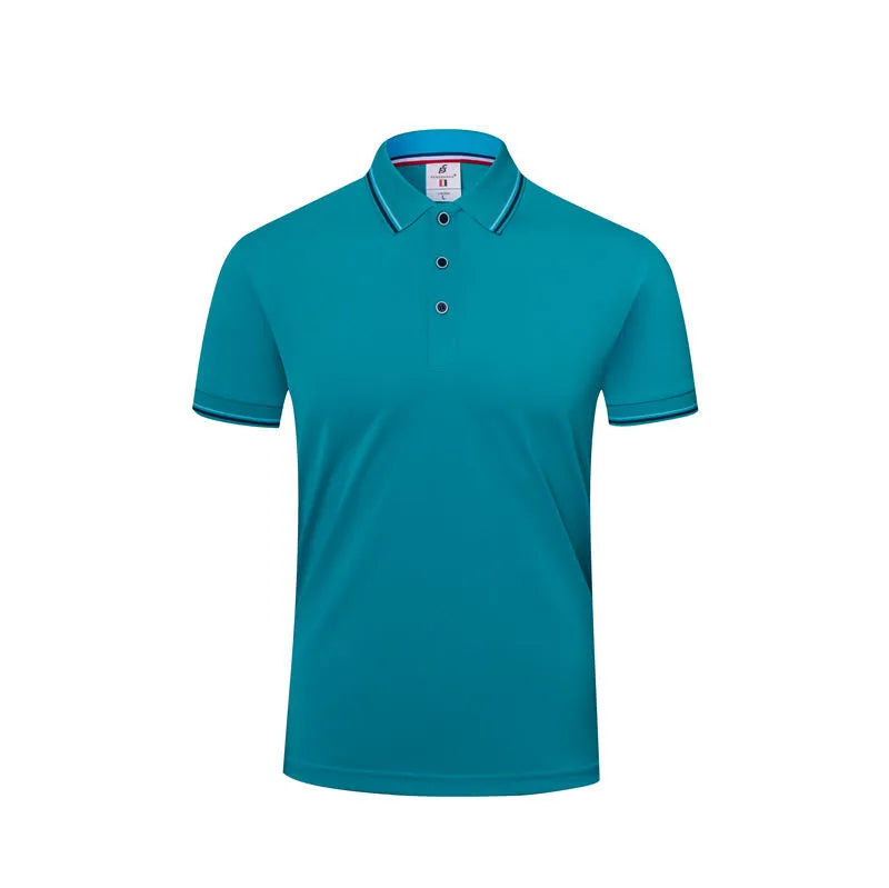 Short sleeve lapel embryo shirt in straight pullover style, polyester cotton blend, navy blue colour