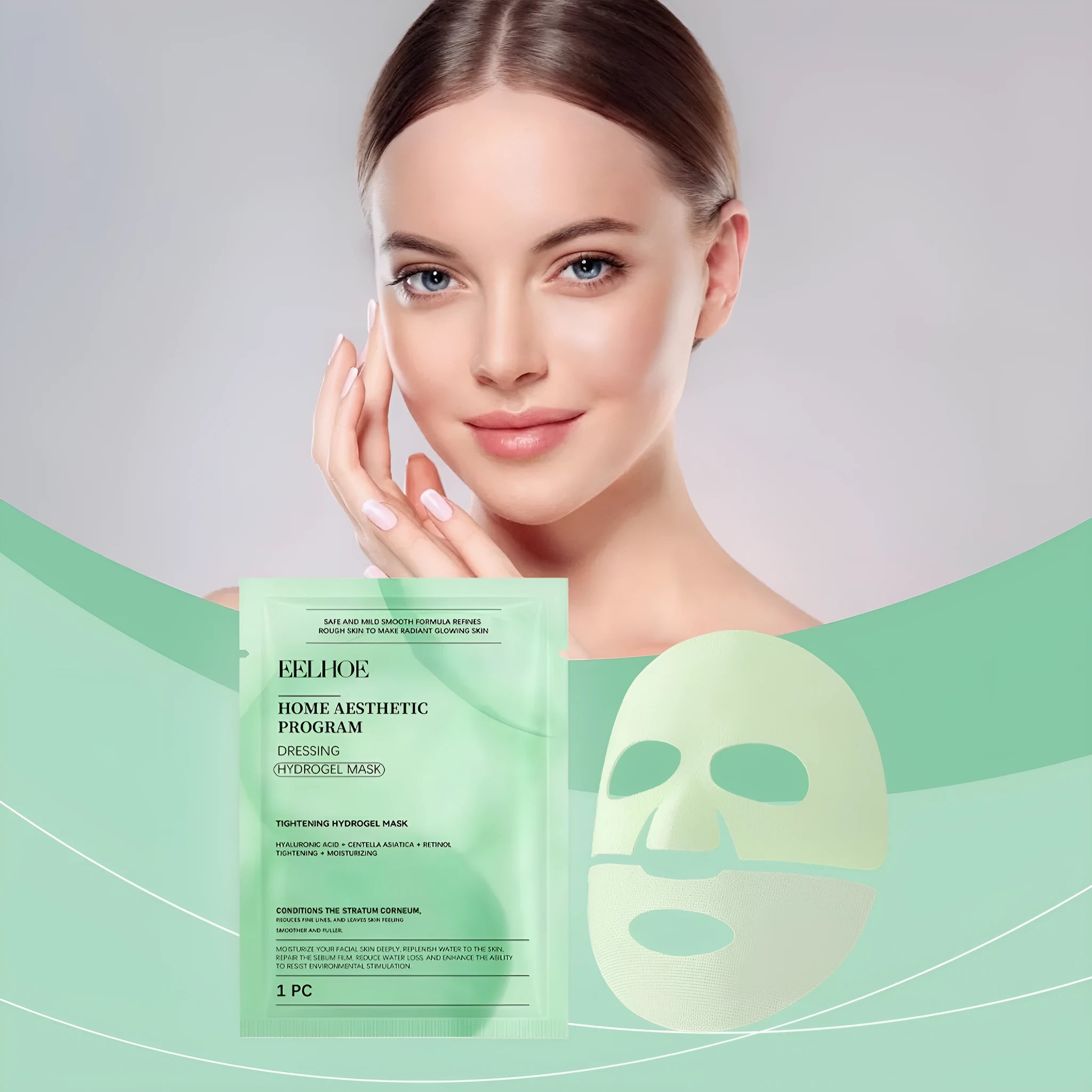 Retinol and hyaluronic acid hydrating sheet face mask, single sheet or pack of four.