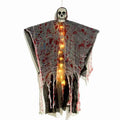 Blood-dyed luminous skull hanging ghost Halloween ornament for outdoor display