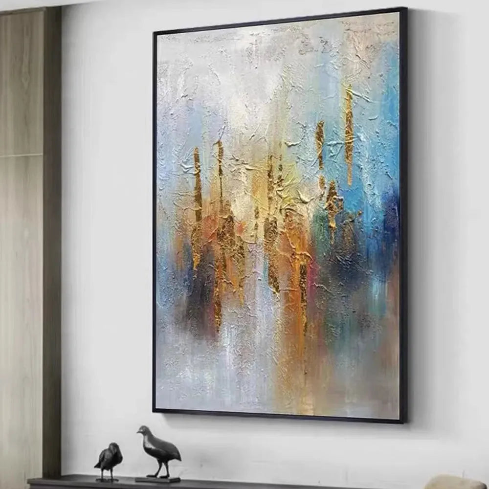 Handmade oil painting canvas wall art modern abstract unstretched frameless decor