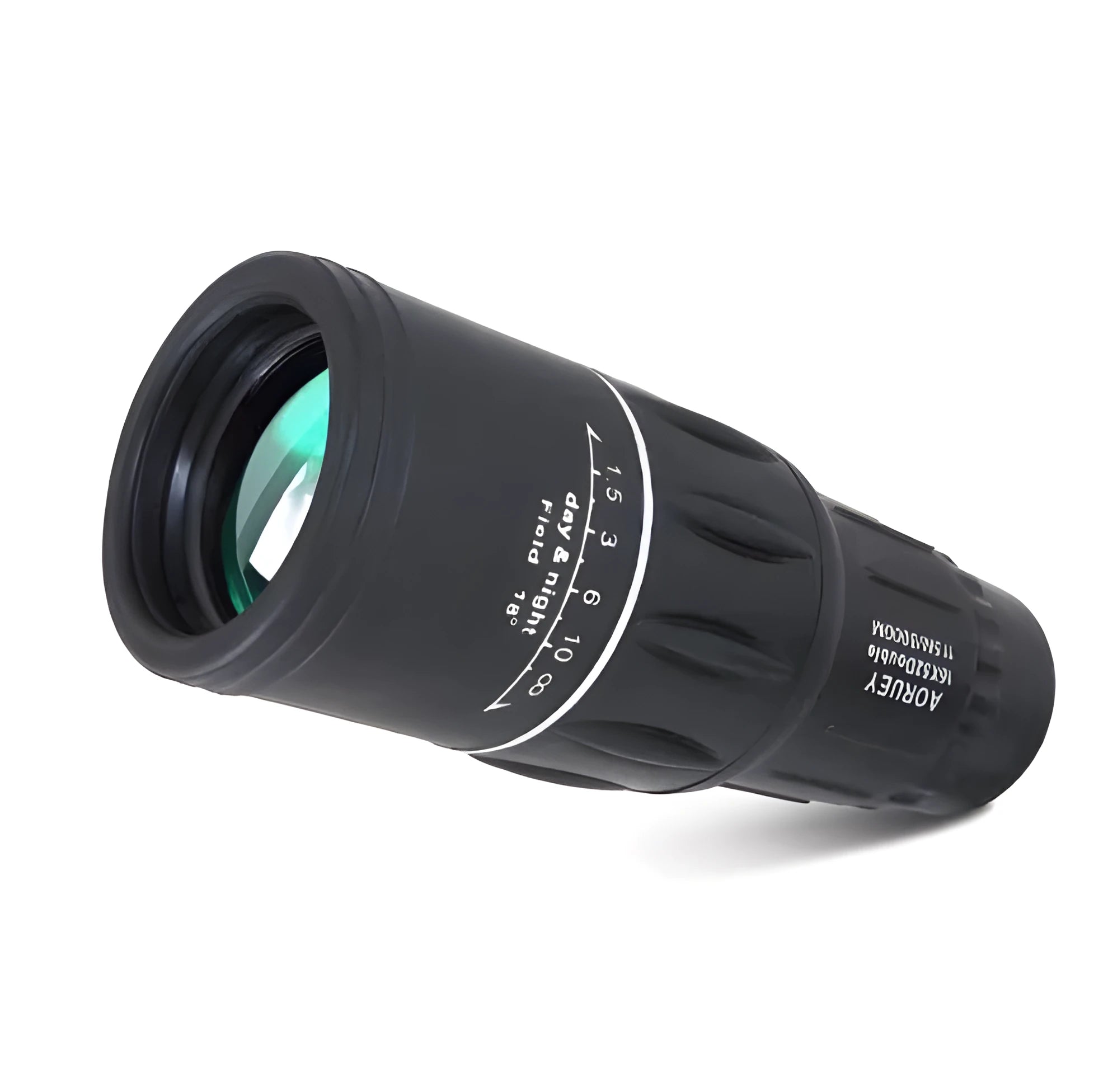 Black 16x52 high-power monocular with large objective lens, shown with dimensions of 145mm by 52mm.