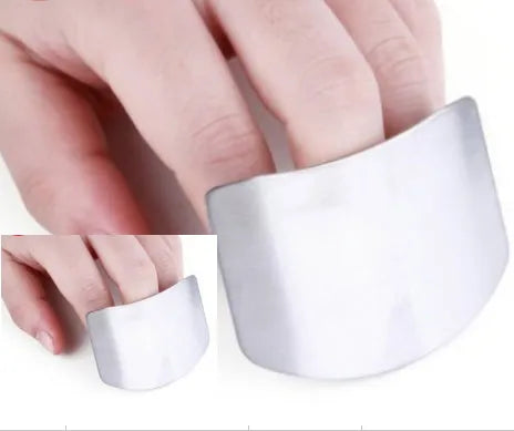 Stainless steel finger guard for cutting protection with single and double finger size options