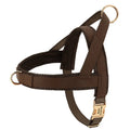 Large dog vest chest harness in black with adjustable straps and reinforced stitching for walking