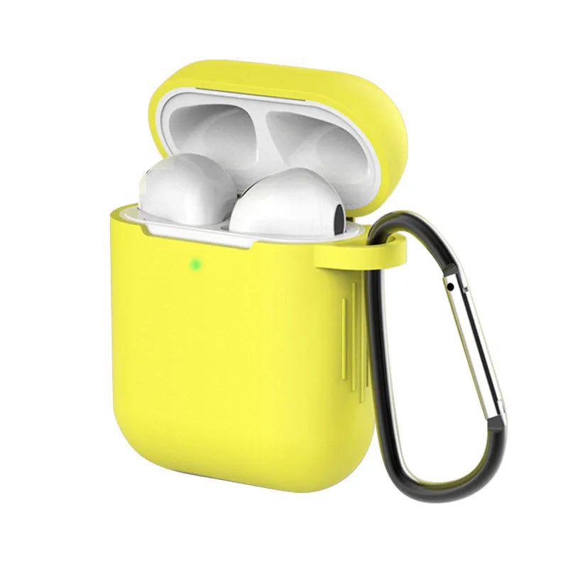 Silicone clamshell covers for Apple AirPods first and second generation in multiple colour options
