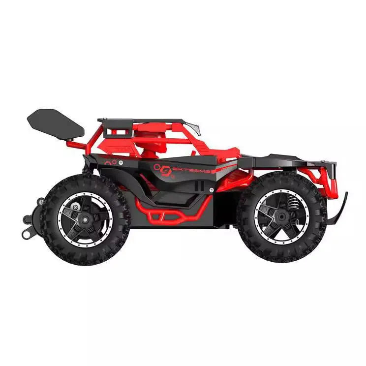 24G high-speed drift remote control off-road stunt car in red with ABS plastic body and dazzling lights