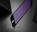 Tempered glass screen protector with carbon fibre edge for iPhone models on a dark surface