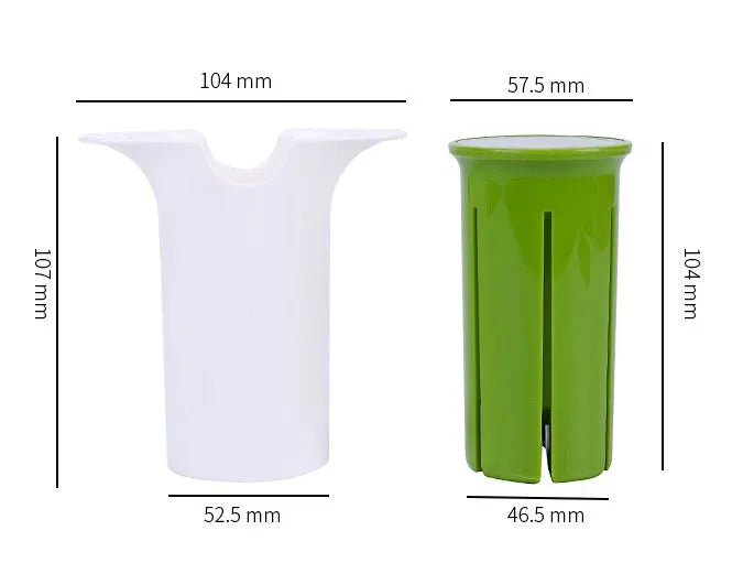White cucumber slicer tool with 6 stainless steel blades and ABS body, 104x107mm