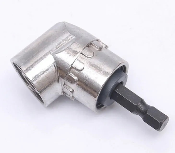 Silver flexible shaft screwdriver with 105-degree angled head for corners and confined spaces