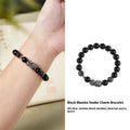 Men's S925 sterling silver bracelet with obsidian black crystal beads and snake zodiac modelling