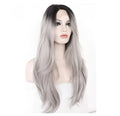 Grey hand hook lace wig for women short high temperature wire hairpiece