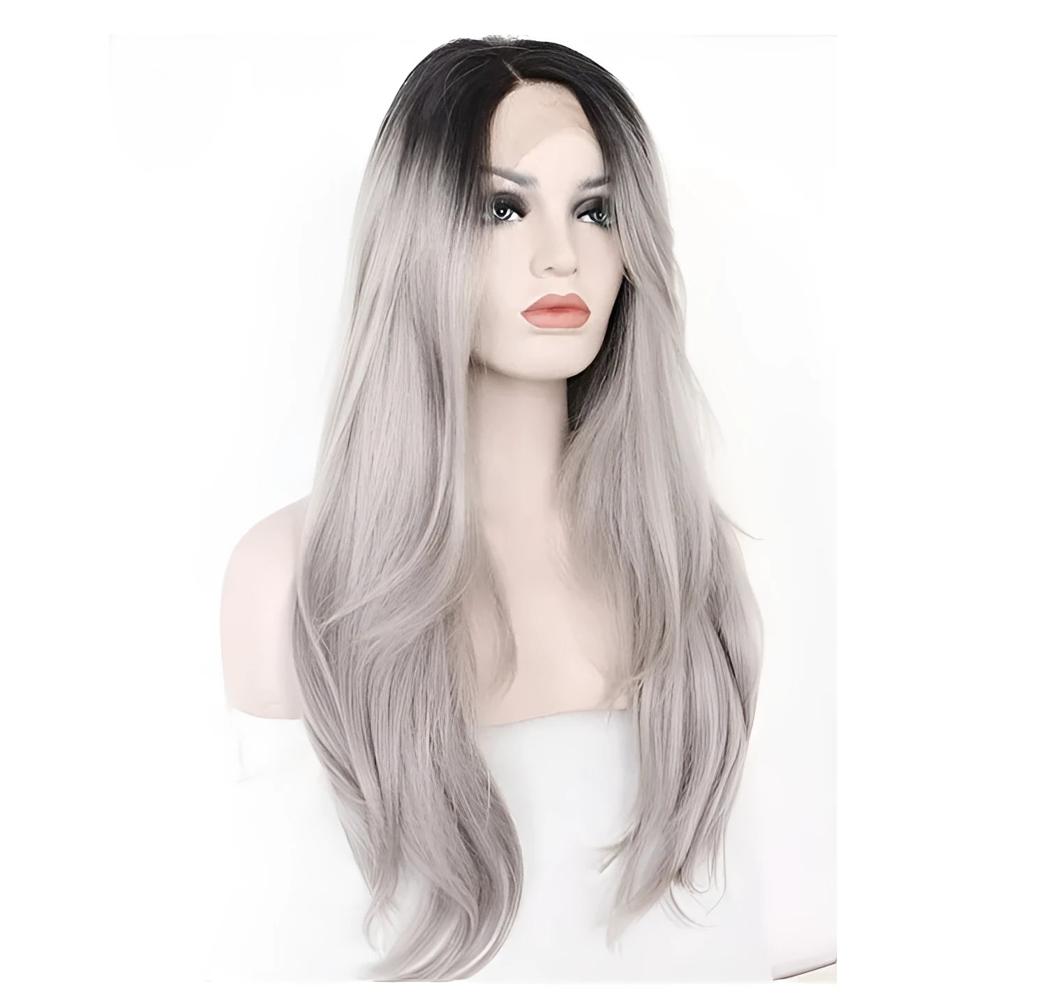 Grey hand hook lace wig for women short high temperature wire hairpiece