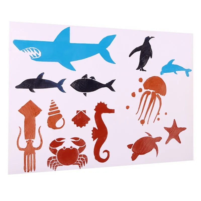 White plastic drawing stencil template for easy tracing and art projects.