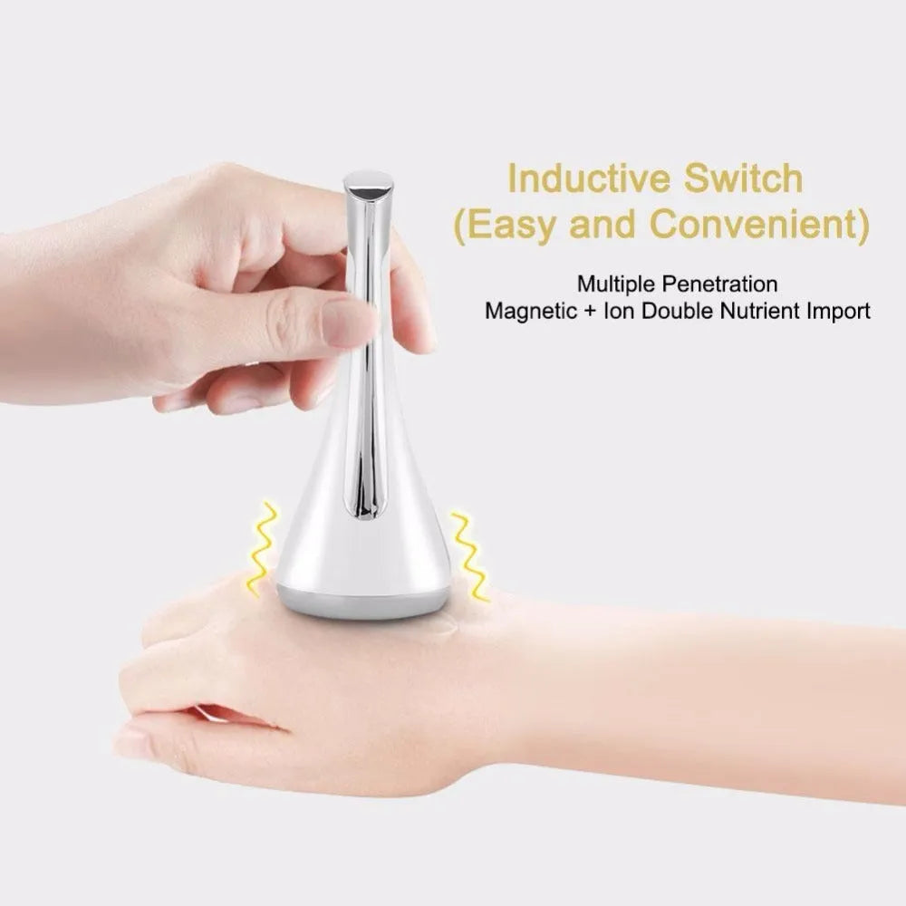 Imate facial massager small dumbbell gyro beauty device in gold with 40Gs magnetic force and 1000rpm vibration