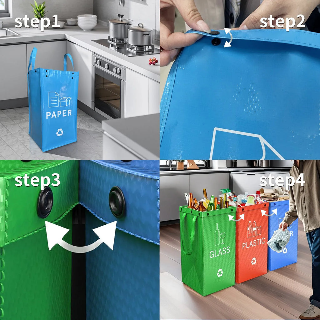 40L waterproof garbage classification bin in PP material with 30x50x30cm dimensions available in multiple colours