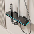 Aluminium digital display shower head set in white or grey with temperature control