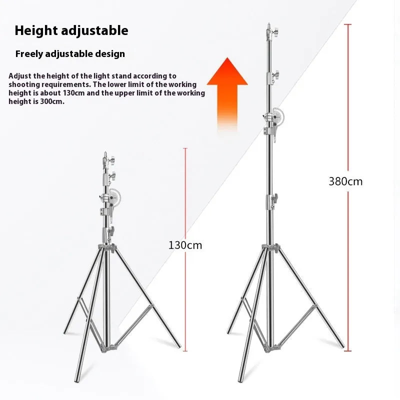 Stainless steel cross arm ceiling lamp rack with silver finish extended to full height