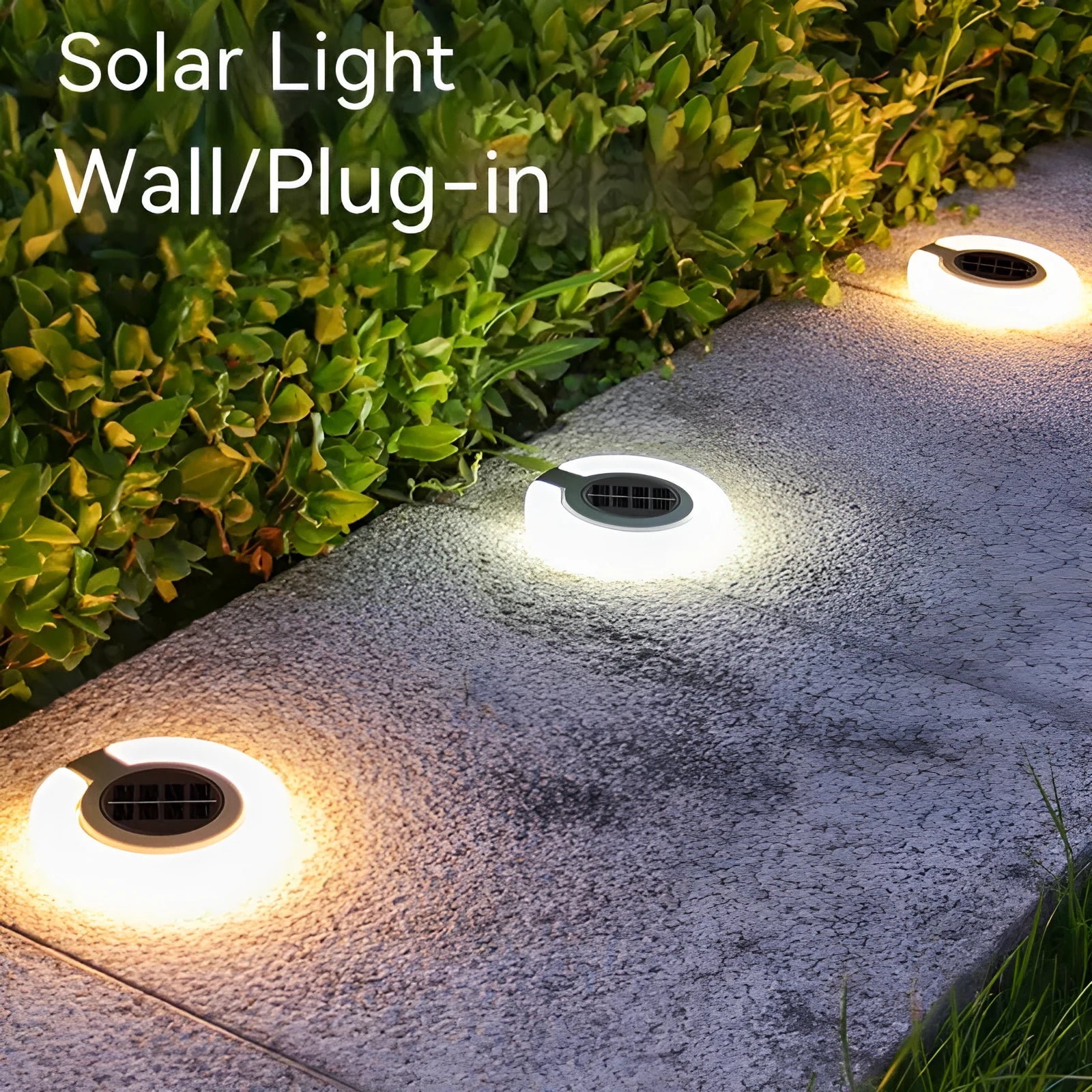 Long, rectangular solar underground light for outdoor floor or wall mounting