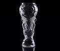 Hercules transparent glass beer cup shaped like a world cup trophy with 450ml capacity and 19cm height