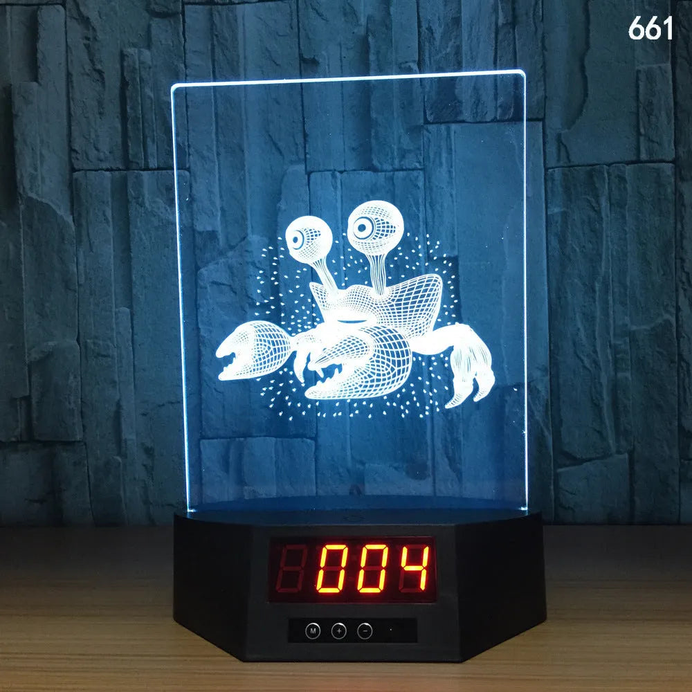 3D glowing electronic dolphin night light with remote control on table