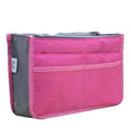 Ladies nylon cosmetic makeup bag 28 x 10 x 18 cm in pink colour with zip closure