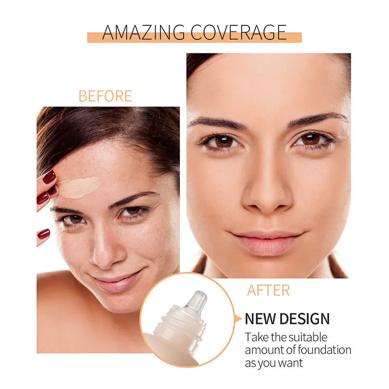 Waterproof long-lasting liquid foundation concealer for face and body in multiple shades