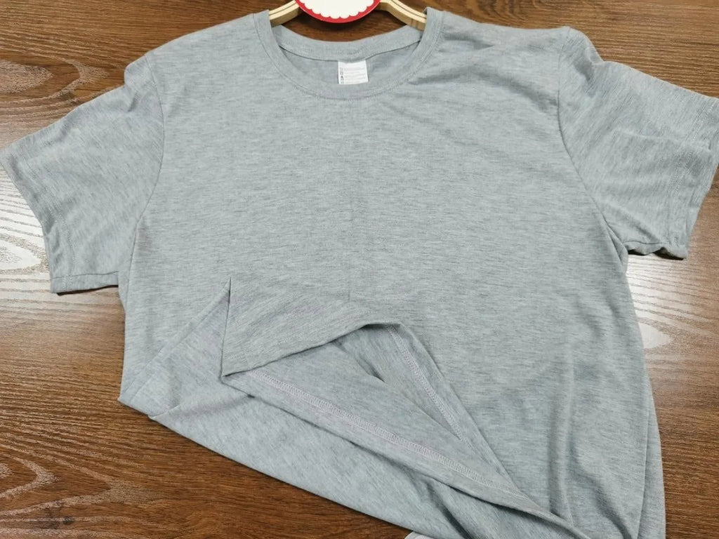 Unisex grey cotton round neck top with straight tube fit available in sizes XS to 3XL for summer
