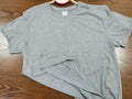 Unisex grey cotton round neck top with straight tube fit available in sizes XS to 3XL for summer
