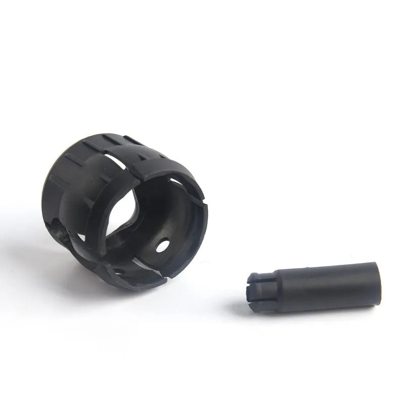 Black plastic gear lever accessory parts for Vauxhall Opel Saifeili, shown next to a scale.