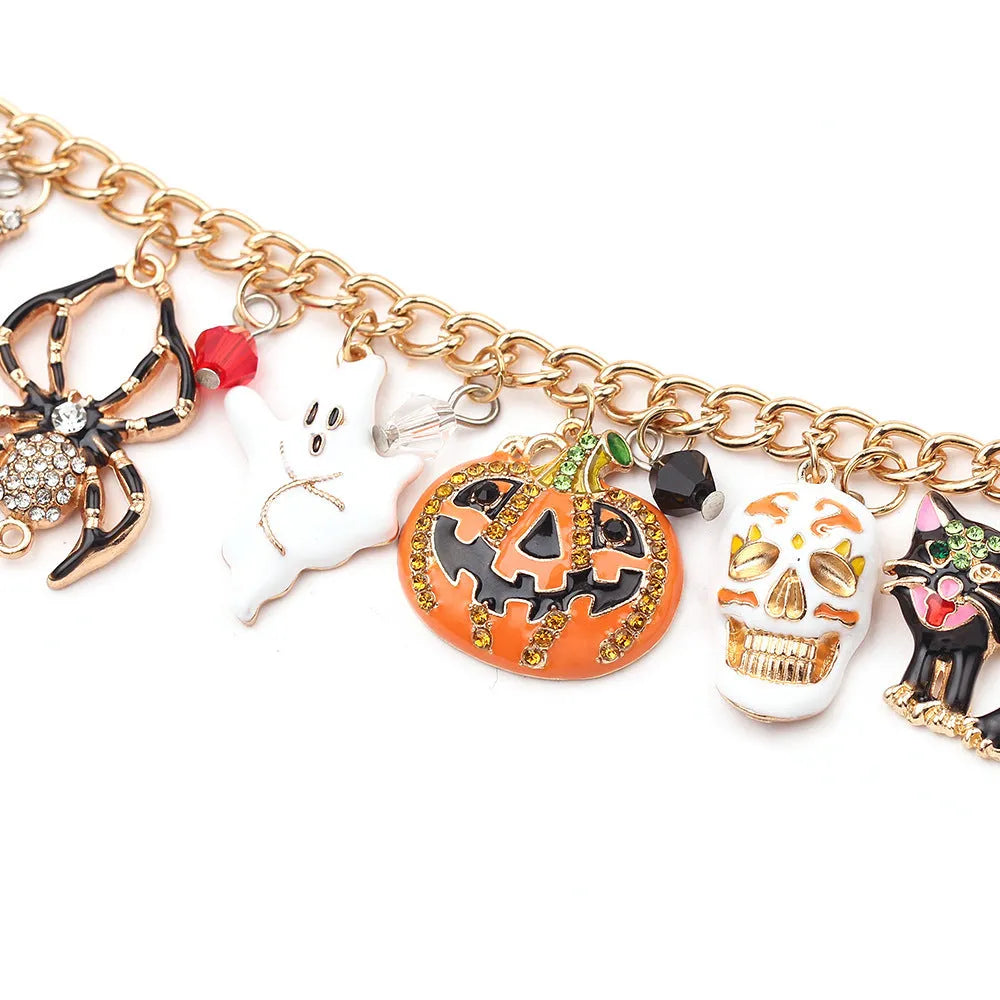 Halloween alloy bracelet with electroplating, chain length 200 mm, Style A and Style B options