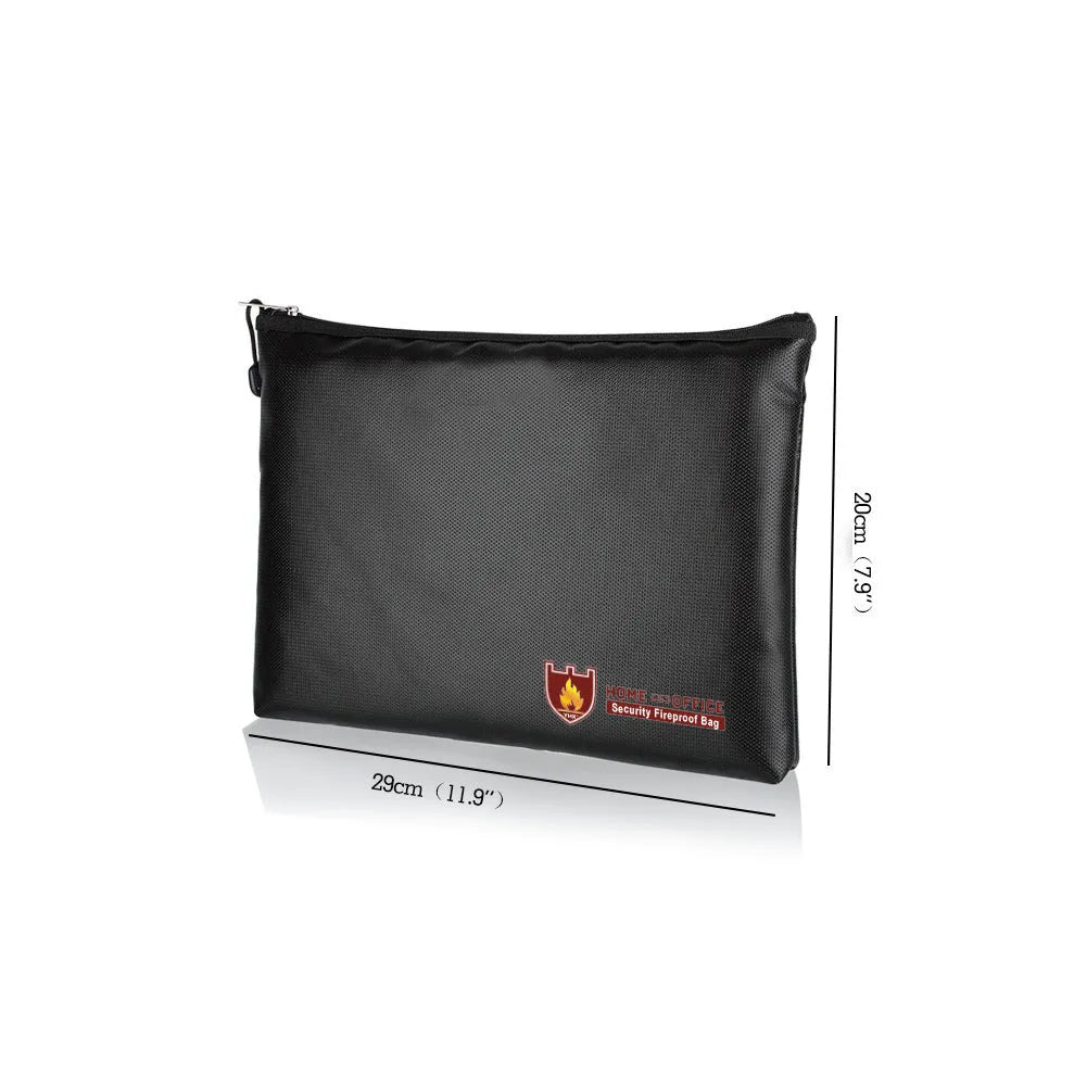 Black contract information document bag in fire-proof material