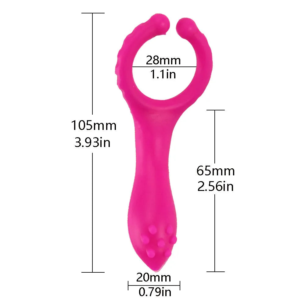 Seismic Clip silicone vibration clip in rose red colour, 103mm total length