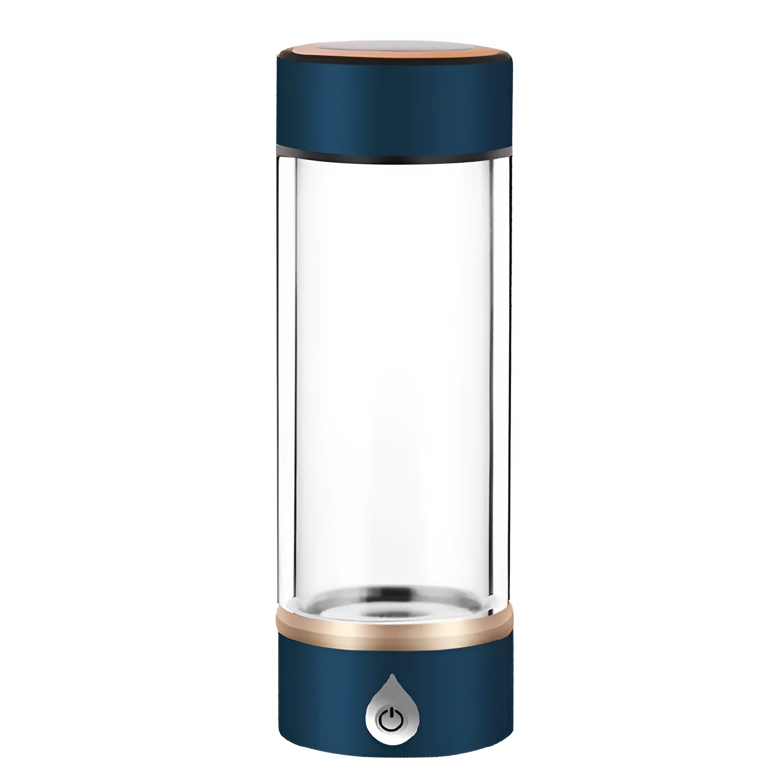 380ml portable hydrogen water ionizer bottle in black with high borosilicate glass body and 22cm height