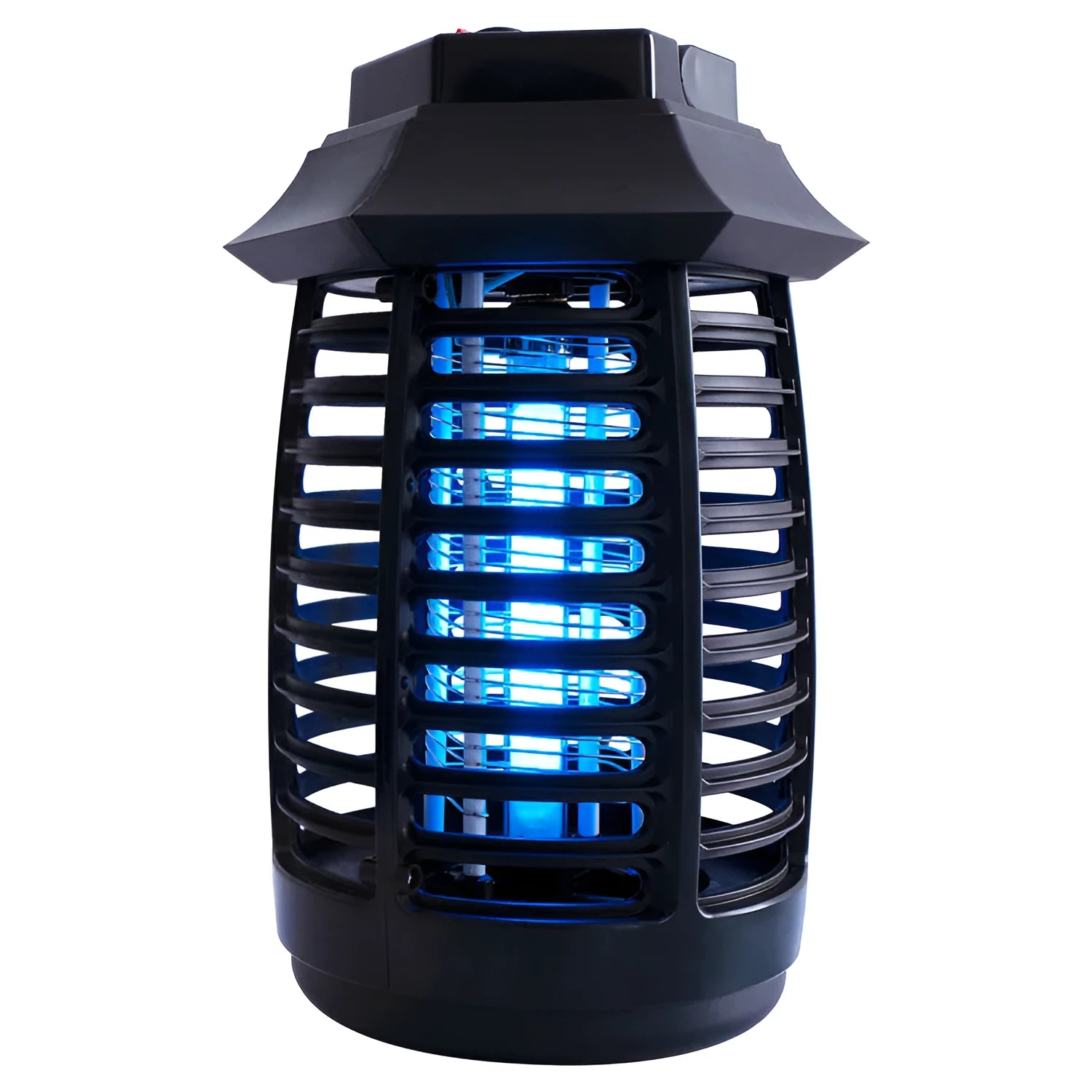 Black aromatherapy mosquito lamp with metal grid and choice of UV or LED tubes for indoor insect control