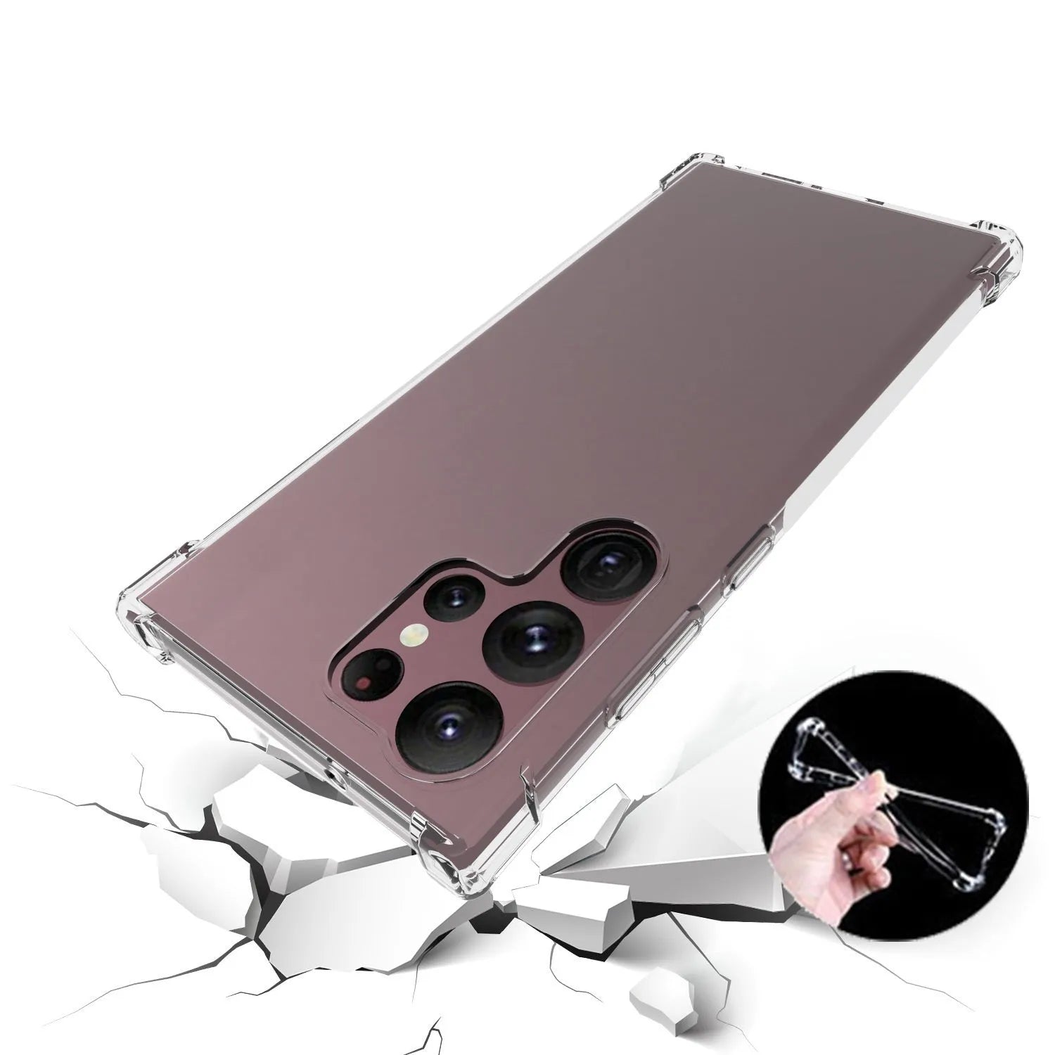 Thickened transparent TPU phone case with airbag corners for Samsung Galaxy models