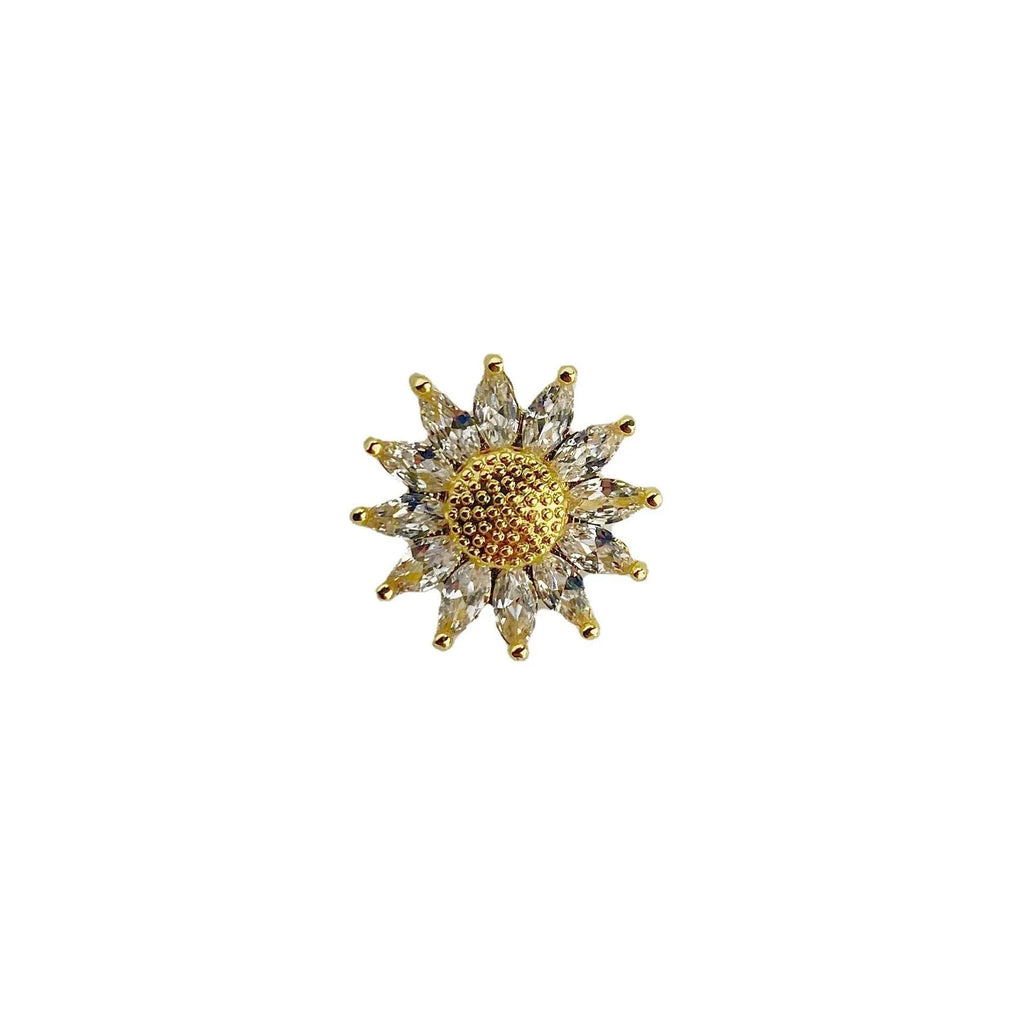 Copper geometric brooch with electroplated finish in colour variation A5-82 for women's clothing decoration
