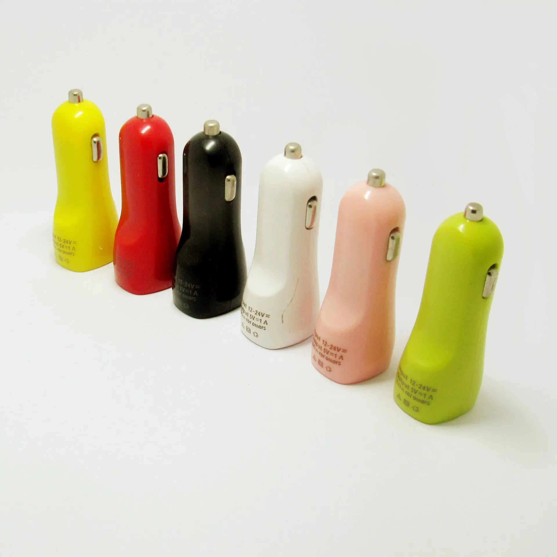Dual USB port car charger with blue LED light indicator in cigarette lighter socket
