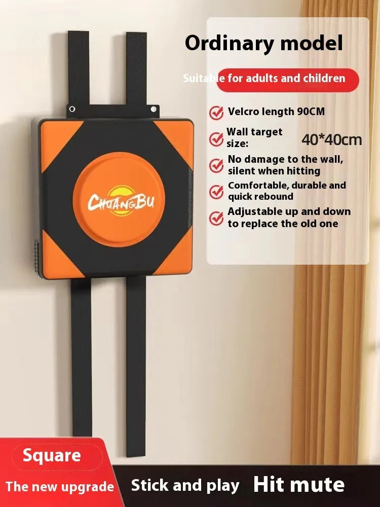 Wall-mounted boxing training target in PU leather with hanging hardware