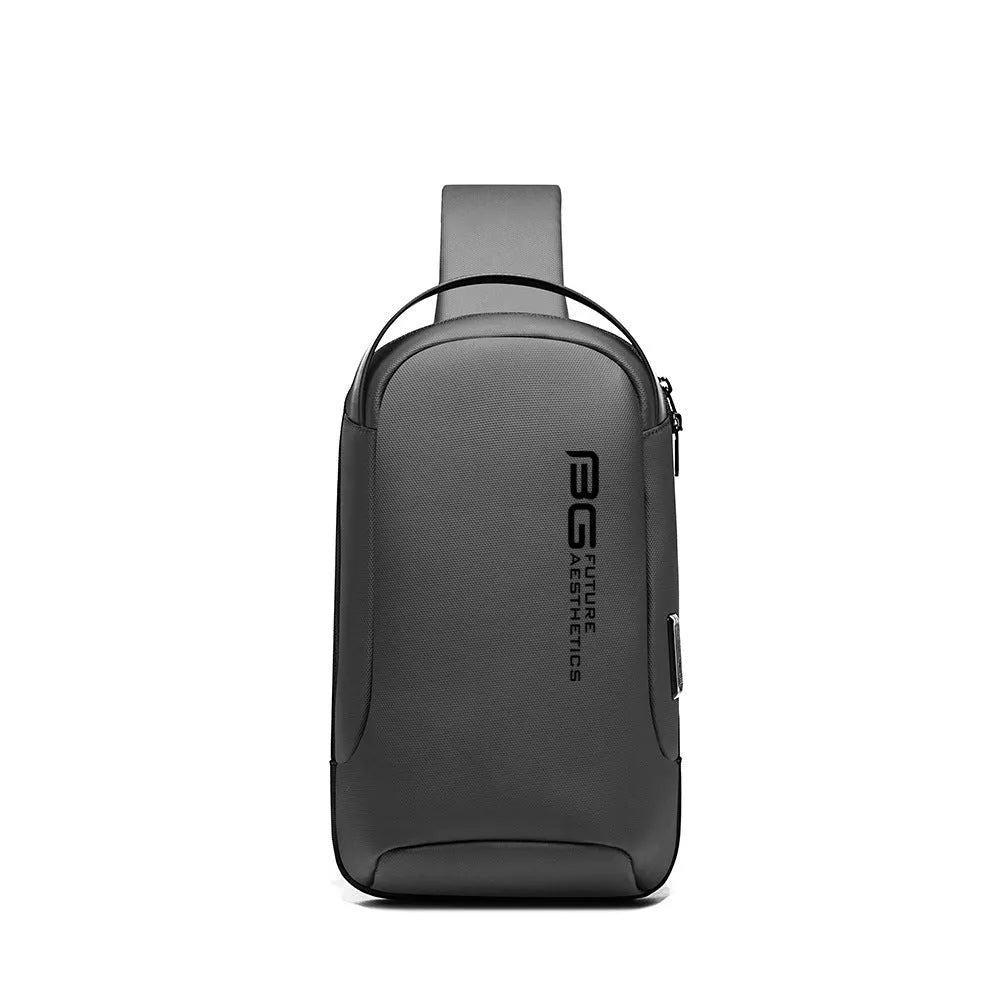 Men's Oxford cloth shoulder bag with USB charging port in four colour options