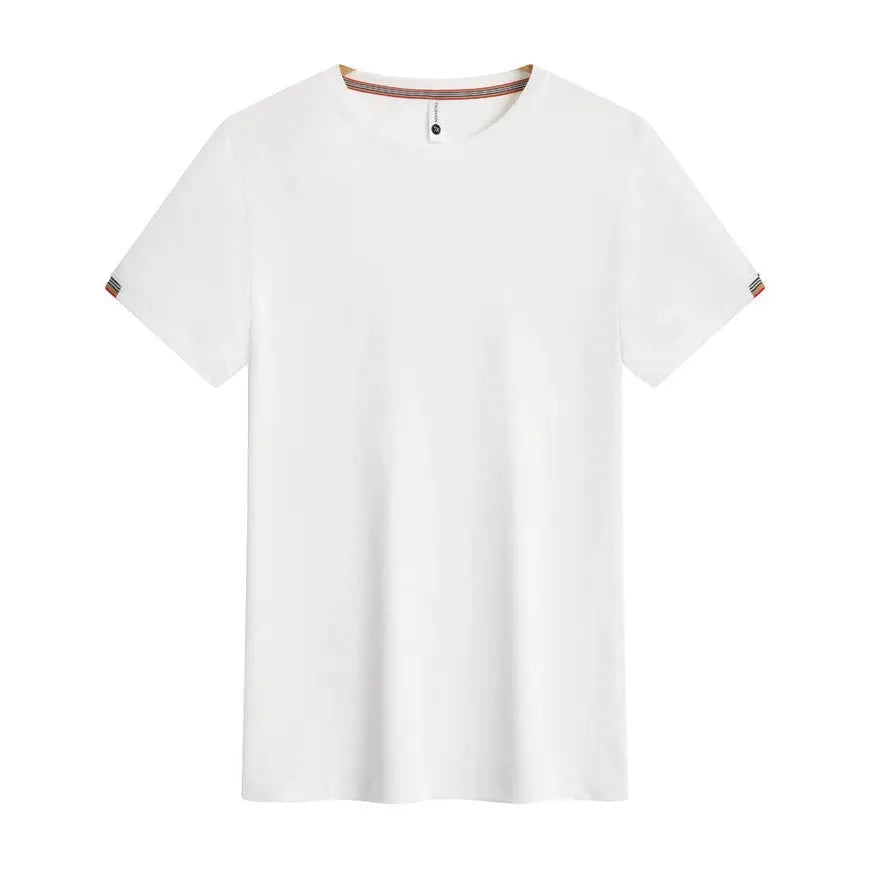 Round neck ice-feeling pullover top in black for women business work attire cooling fabric