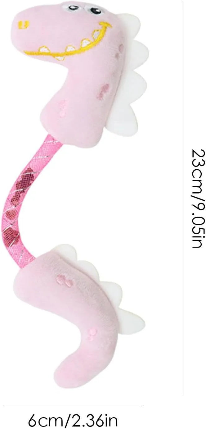 Bundle of four cat toys including rope toys, springs, kicker toys, and plush chew toys in pink, purple, or yellow colours