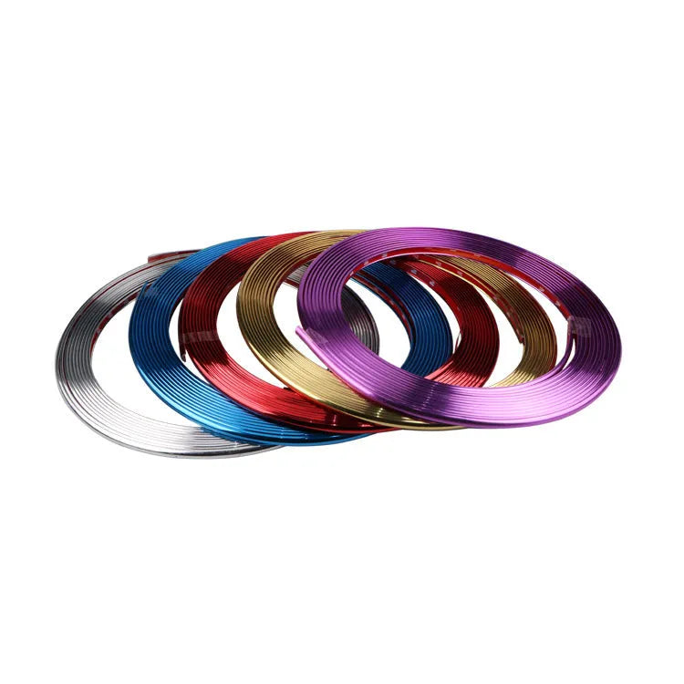 Electroplated purple PVC wheel hub trim roll for car wheel decoration and protection