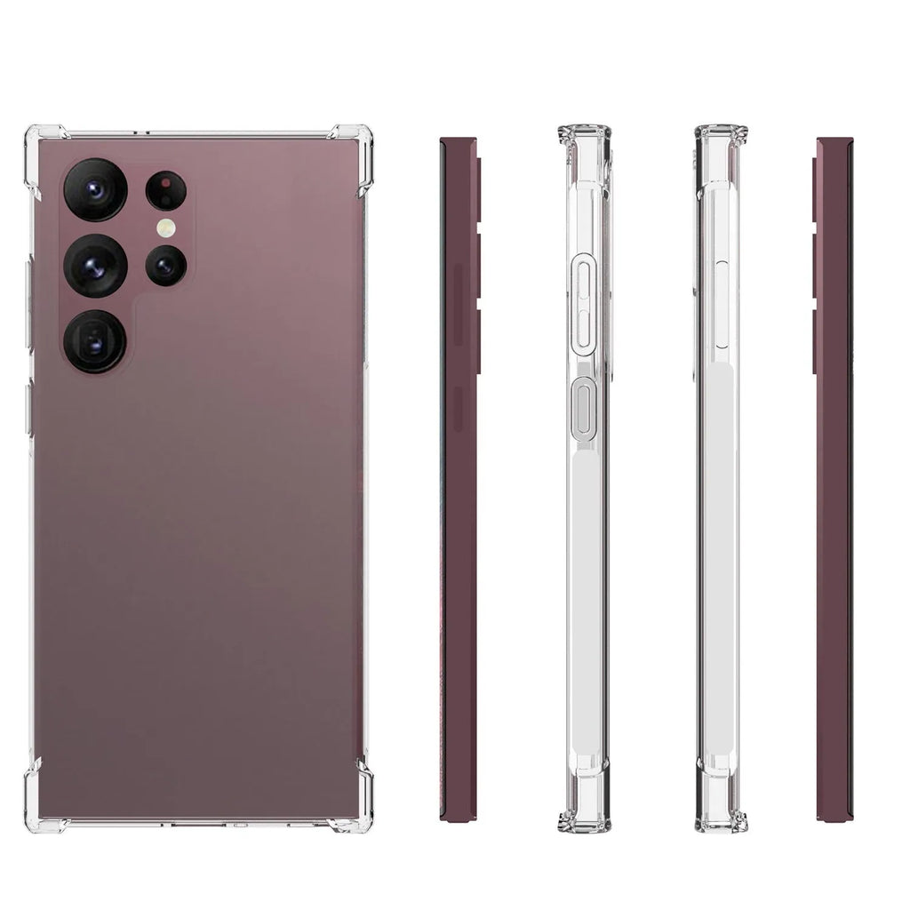 Thickened transparent TPU phone case with airbag corners for Samsung Galaxy models