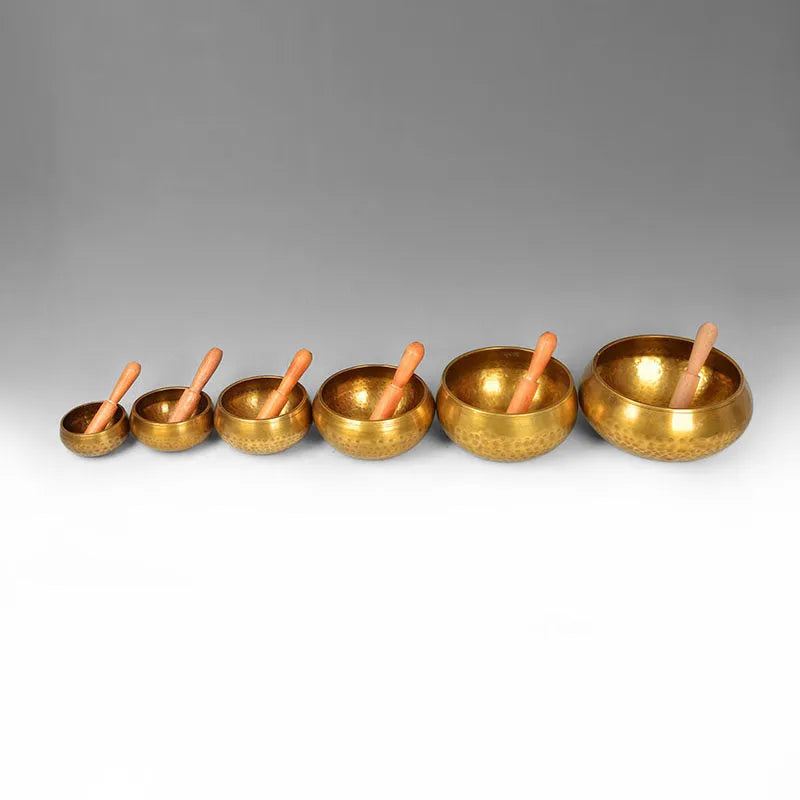 Tibet singing bowl ring copper seven metals meditation feng shui ornament black gold sizes 8.5cm to 18cm
