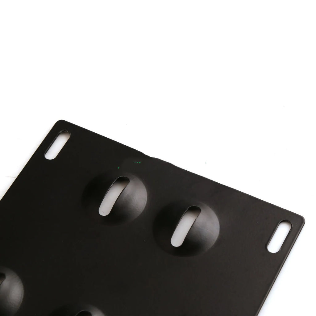 Metal American licence plate frame with integrated trailer hook for car modification on a vehicle