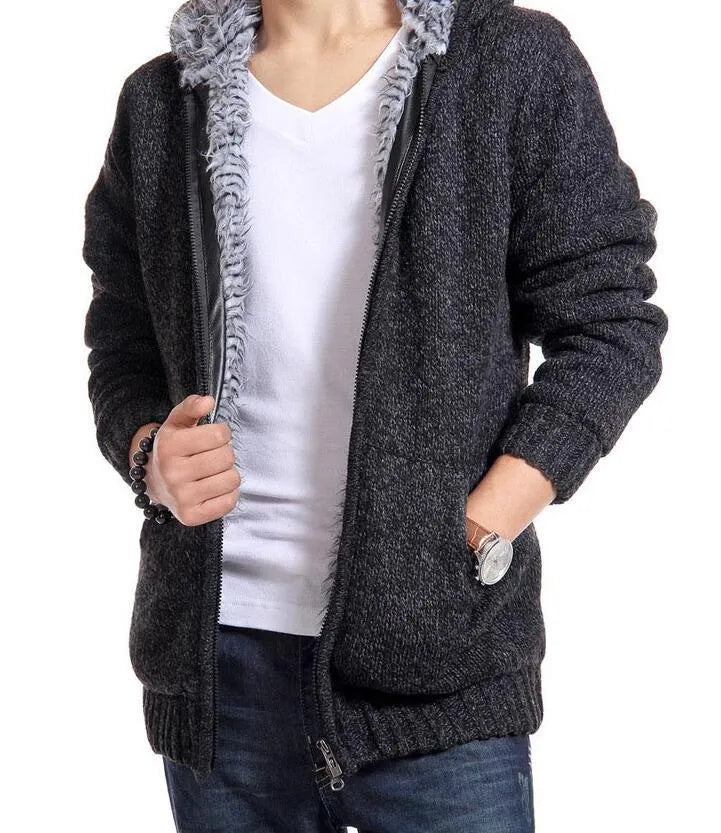 Warm blended wool and acrylic jacket in Black for Asian sizes L to 3XL
