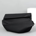 Grey medium-sized PU leather crossbody sling bag for men with a horizontal square shape.