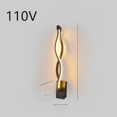 Nordic minimalist LED wall lamp in black or white with silicone shade for bedroom bedside lighting